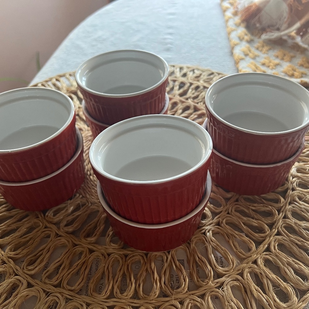 Set 8 red ramekins World Market